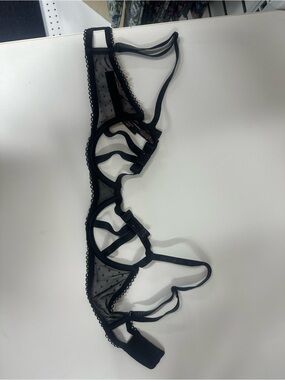 Victoria's Secret Black Sheer Strappy Underwire Bra